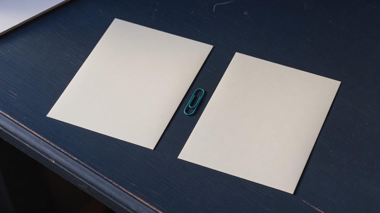 Cream stationery and a teal accent on a dark navy desk