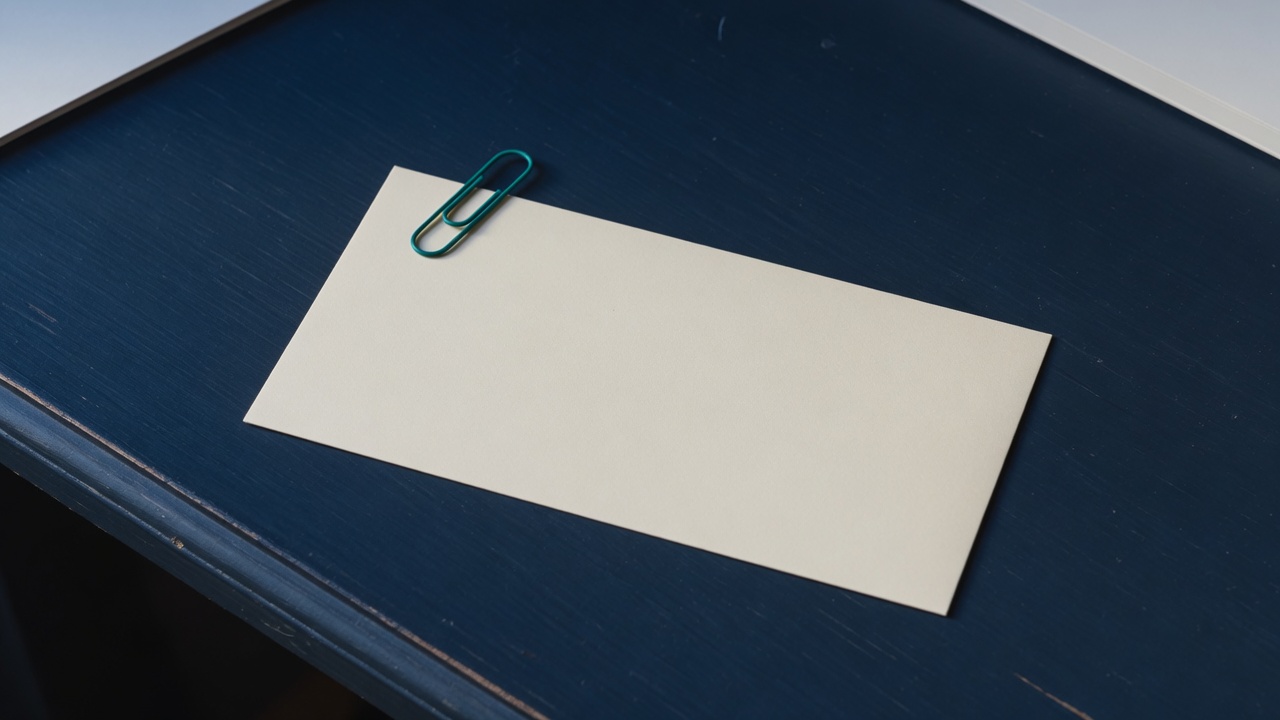 Cream stationery and a teal accent on a dark navy desk