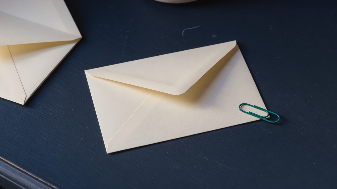 Cream stationery and a teal accent on a dark navy desk