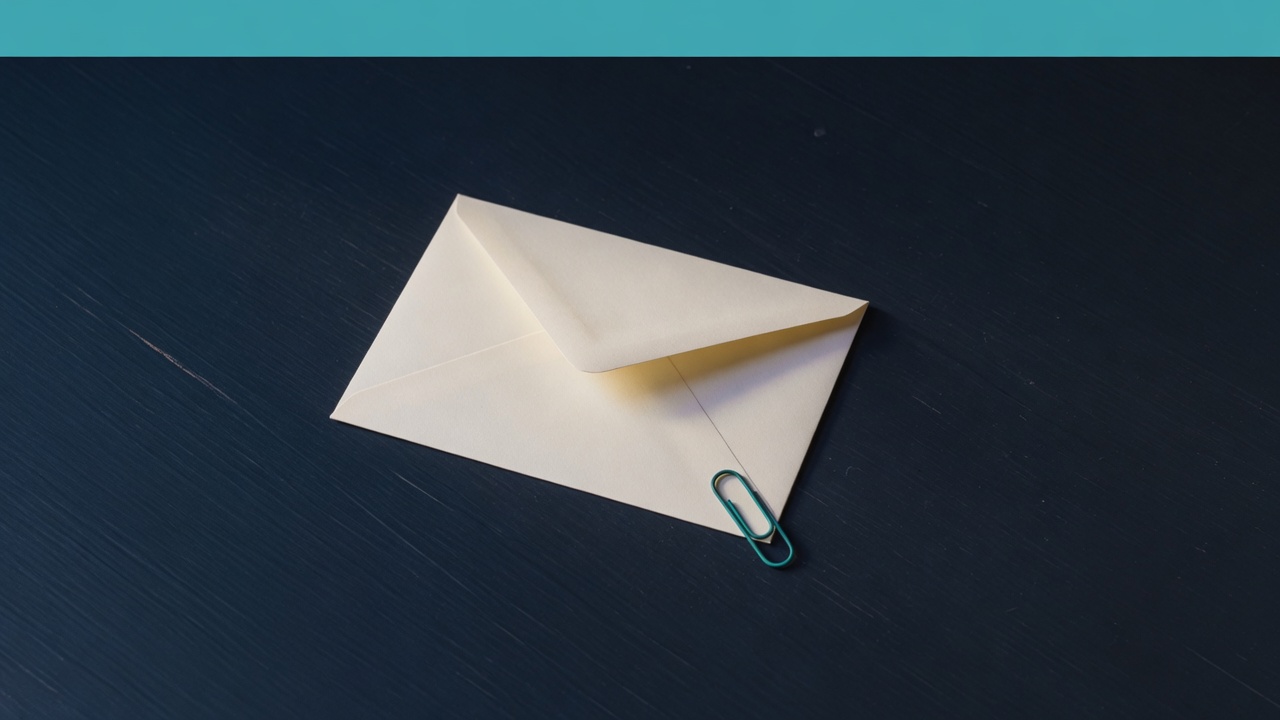 Cream stationery and a teal accent on a dark navy desk