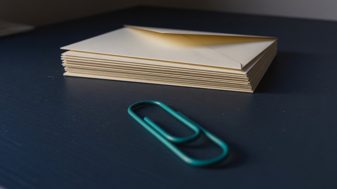 Cream stationery and a teal accent on a dark navy desk