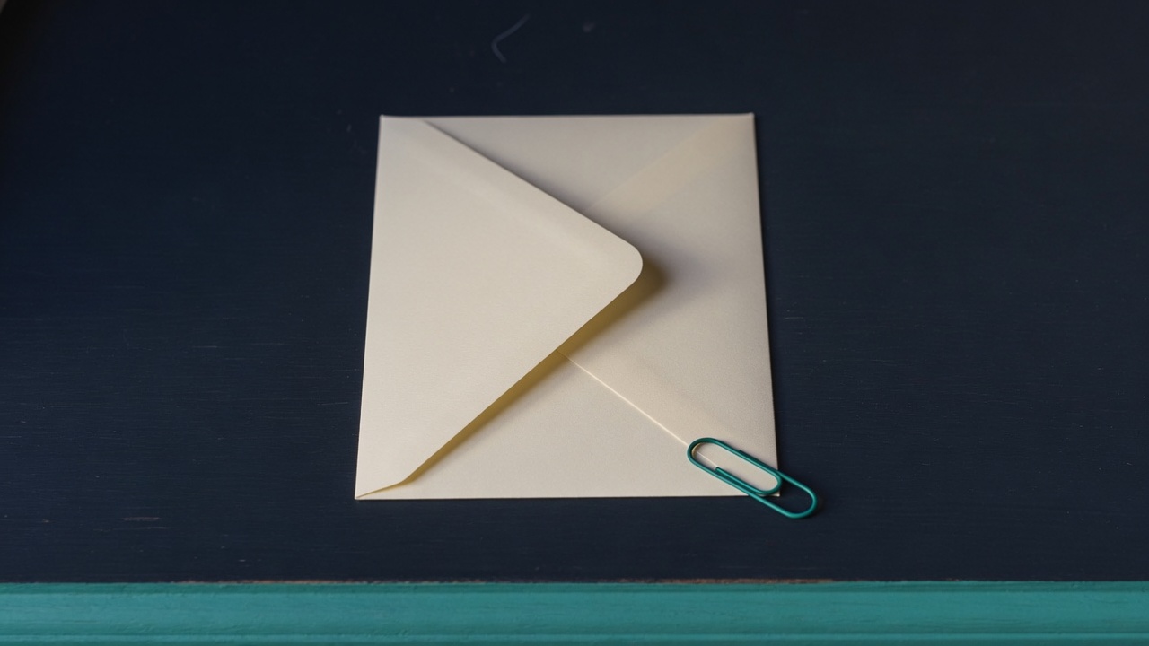 Cream stationery and a teal accent on a dark navy desk