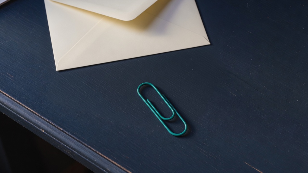Cream stationery and a teal accent on a dark navy desk