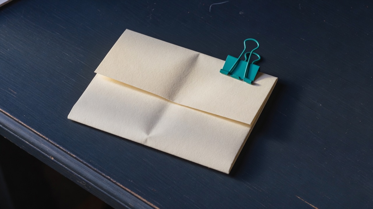 Cream stationery and a teal accent on a dark navy desk