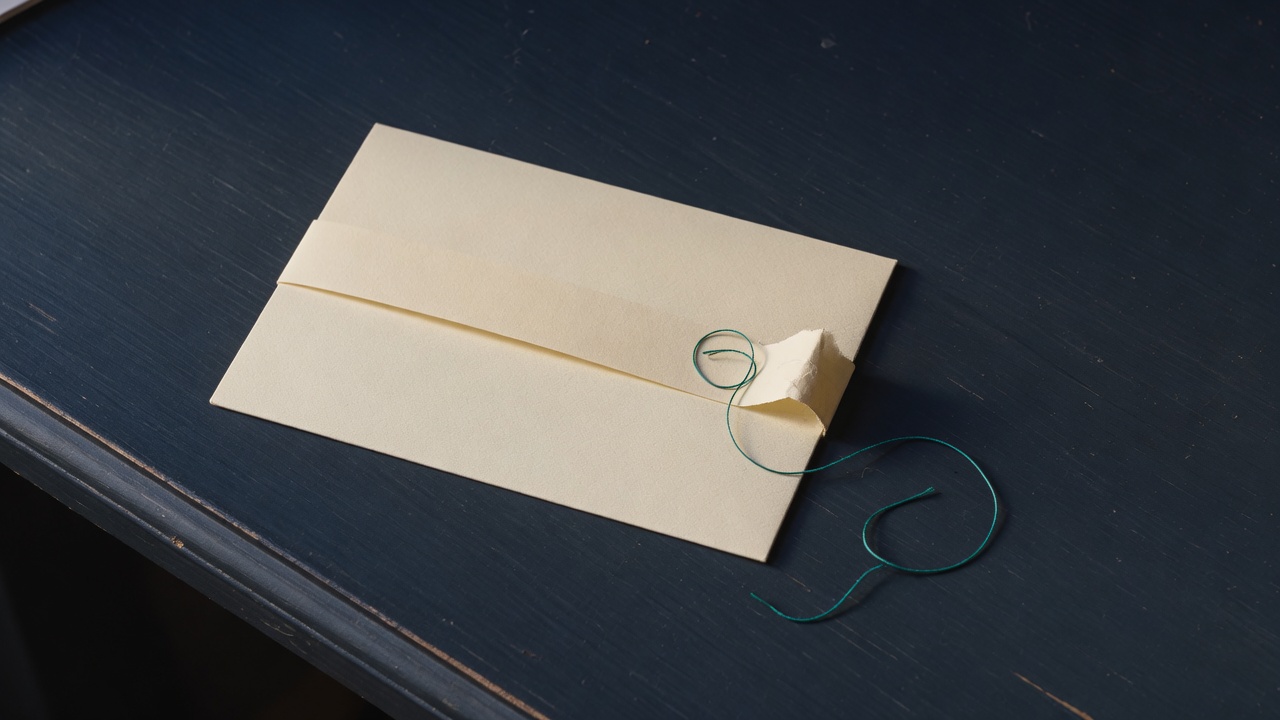 Cream stationery and a teal accent on a dark navy desk