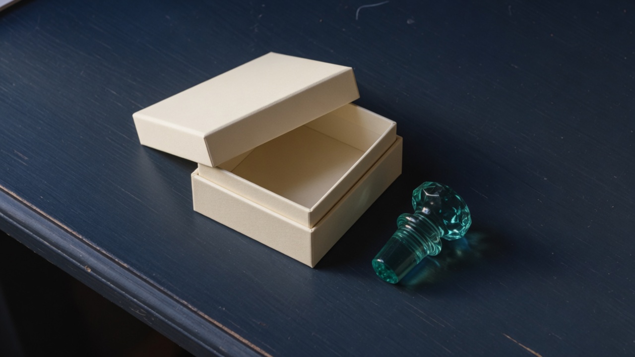 Cream stationery and a teal accent on a dark navy desk